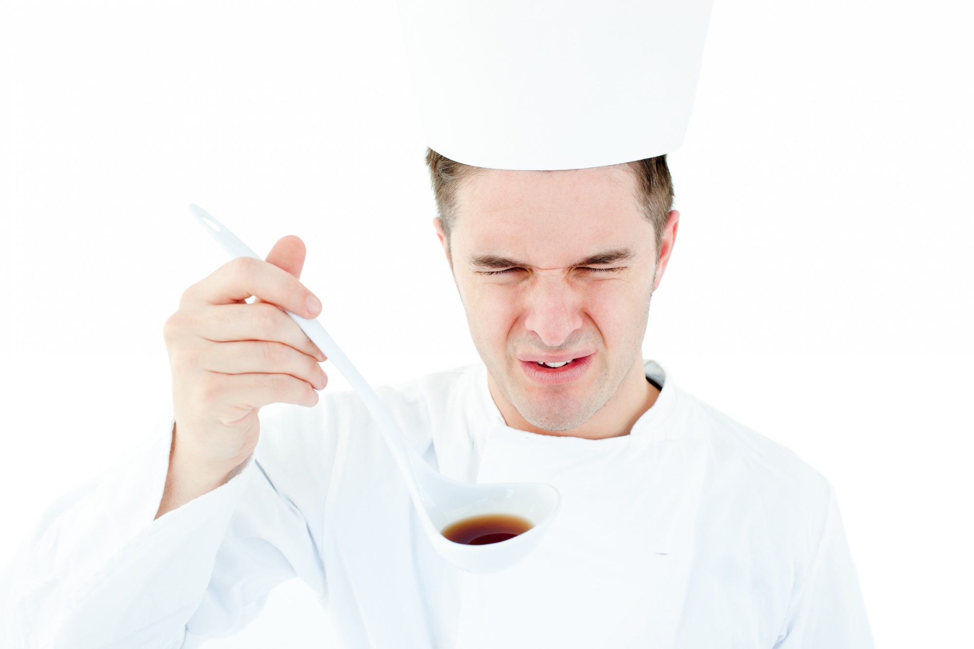 Chef testing texture in lab